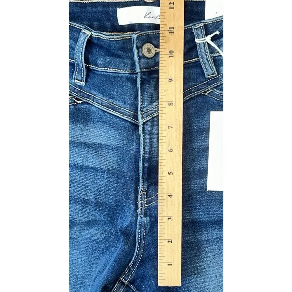 NWT KanCan High Rise Flare Leg Raw Hem Jeans 5/26X33 - Picture 3 of 9